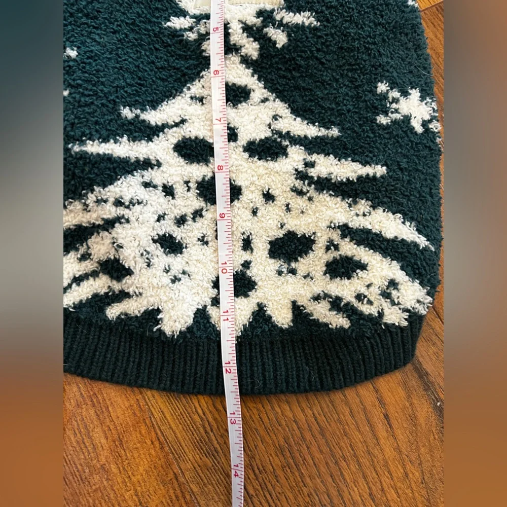 Old Navy Forest Green/White Christmas Tree & Snowflake Dog Sweater, Small